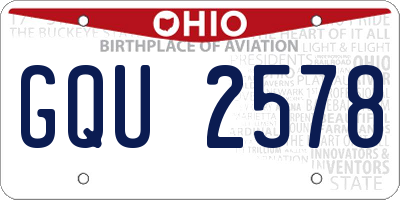 OH license plate GQU2578