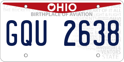 OH license plate GQU2638
