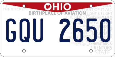 OH license plate GQU2650