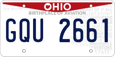 OH license plate GQU2661