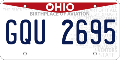 OH license plate GQU2695