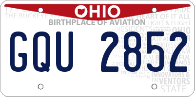 OH license plate GQU2852