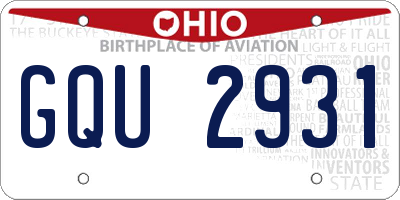OH license plate GQU2931