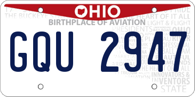 OH license plate GQU2947