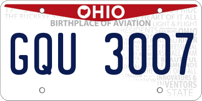 OH license plate GQU3007