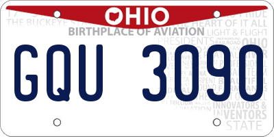 OH license plate GQU3090