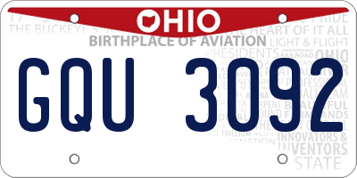 OH license plate GQU3092
