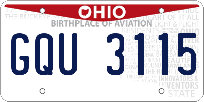 OH license plate GQU3115