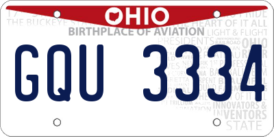OH license plate GQU3334