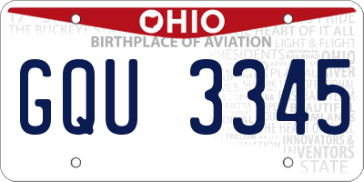 OH license plate GQU3345