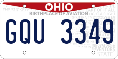 OH license plate GQU3349