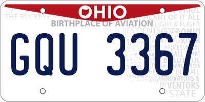 OH license plate GQU3367