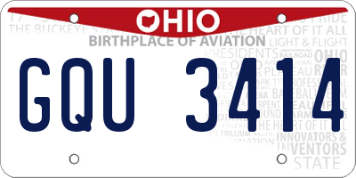 OH license plate GQU3414