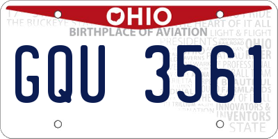 OH license plate GQU3561