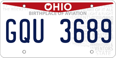 OH license plate GQU3689