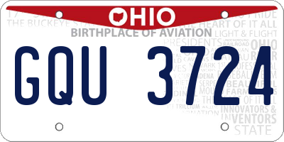 OH license plate GQU3724