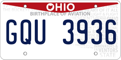 OH license plate GQU3936