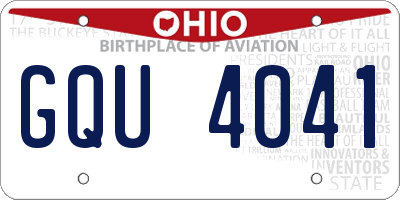 OH license plate GQU4041