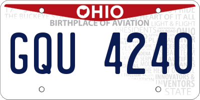 OH license plate GQU4240
