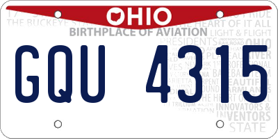 OH license plate GQU4315