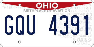 OH license plate GQU4391