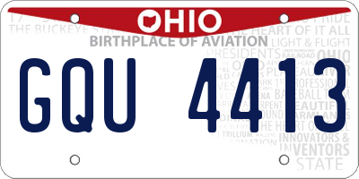 OH license plate GQU4413
