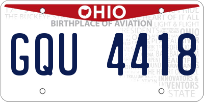 OH license plate GQU4418