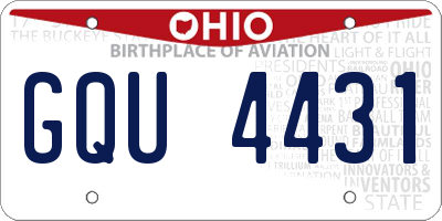 OH license plate GQU4431
