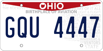 OH license plate GQU4447