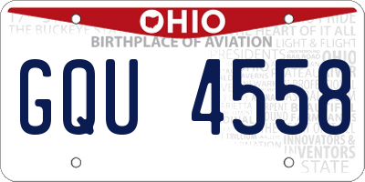 OH license plate GQU4558