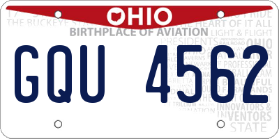 OH license plate GQU4562