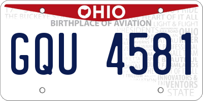 OH license plate GQU4581