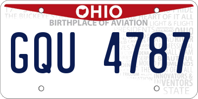 OH license plate GQU4787