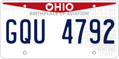 OH license plate GQU4792
