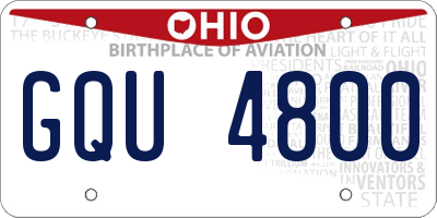 OH license plate GQU4800