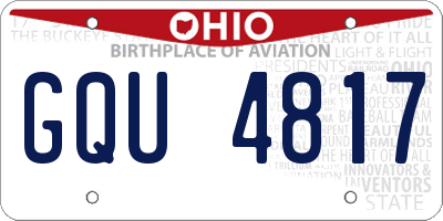 OH license plate GQU4817