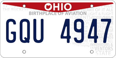 OH license plate GQU4947