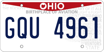 OH license plate GQU4961