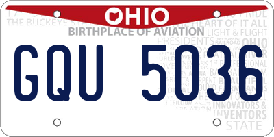 OH license plate GQU5036