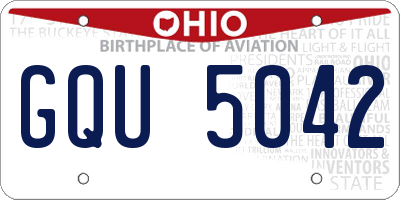 OH license plate GQU5042