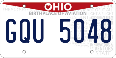 OH license plate GQU5048