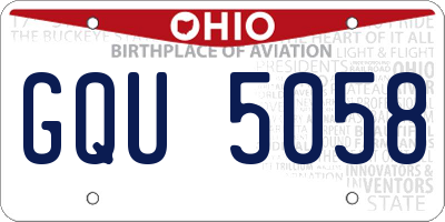 OH license plate GQU5058