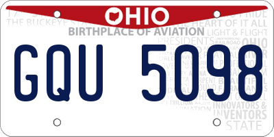 OH license plate GQU5098