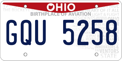 OH license plate GQU5258