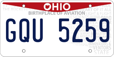 OH license plate GQU5259