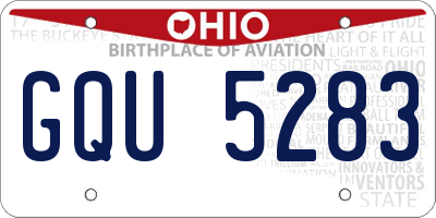 OH license plate GQU5283