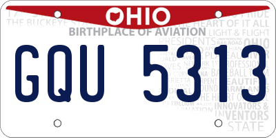 OH license plate GQU5313