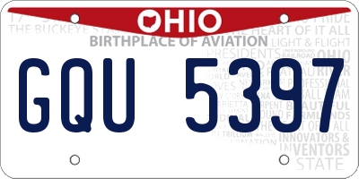 OH license plate GQU5397