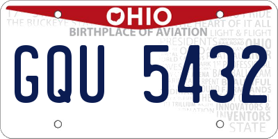 OH license plate GQU5432