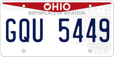 OH license plate GQU5449